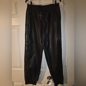21 Saint's Sleek Black Leather Joggers